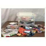 TOTE FULL OF SEASONAL GARDEN FLAGS