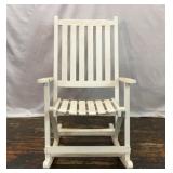 FOLDING WHITE WOODEN ROCKING CHAIR