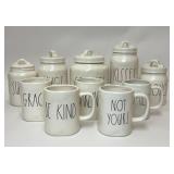 COLLECTION RAE DUNN CANISTERS & MUGS