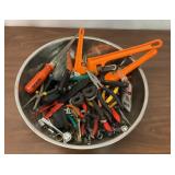 BIG METAL BOWL FULL OF TOOLS