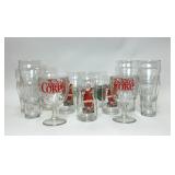 LARGE COLLECTION CLEAR GLASS COCA-COLA GLASSES