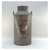 DECORATIVE ROOSTER MILK CAN 17"