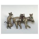 MEXICO, STERLING DONKEY BROOCH 10g