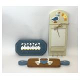 3 PIECES VTG COUNTRY STYLE GOOSE KITCHEN DECOR