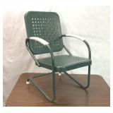 Vintage green metal outdoor patio chair