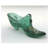 1990 FENTON HAND PAINTED LADIES SLIPPER SIGNED