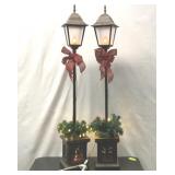 PAIR OF LIGHTED CHRISTMAS LANTERNS 48 INCHES