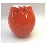1970 FENTON ROBERT BARBER GLASS CASED VASE