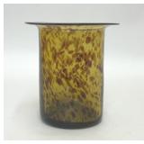 HAND BLOWN TORTOISESHELL ART GLASS VASE