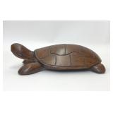 VTG HAND CARVED WOODEN TURTLE