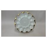 VTG ANCHOR HOCKING MILK GLASS DEVILED EGG PLATE