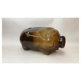 VTG LIBBEY 5 GALLON AMBER GLASS PIGGY BANK