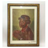 VTG JOY ADAMSON LITHOGRAPH SAKUYE BORAN