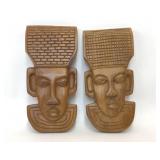 HAND CARVED WOODEN WEST AFRICAN WALL PLAQUES