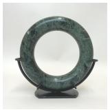 GREEN MARBLE RING ON METAL STAND DECOR