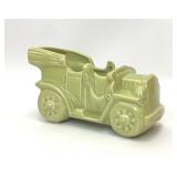 VTG GREEN ANTIQUE CAR CERAMIC PLANTER