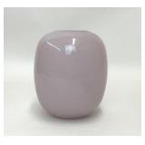 SMALL GLOBULAR PASTEL PINK BLOWN GLASS VASE