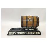 VTG VIRGIN BOURBON CHALKWARE BARBACK DISPLAY