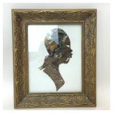 FRAMED AFRICAN BUTTERFLY WING ART PORTRAIT FRAMED