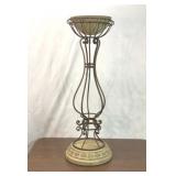 4ft wrought iron and stone plant stand