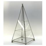 GLASS PYRAMID DISPLAY CASE 16"