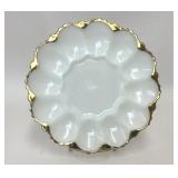 VTG ANCHOR HOCKING MILK GLASS DEVILED EGG PLATE