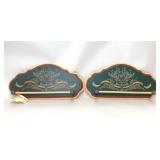 2 VTG 1998 HANDPAINTED REINDEER TOWEL BARS