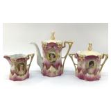VICTORIAN BAVARIAN PINK PORTRAIT TEA SERVICE