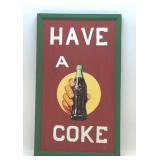 HAVE A COKE WOODEN SIGN FRAMED