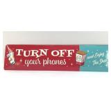 MOVIE TIME METAL POPCORN SIGN 6x24"