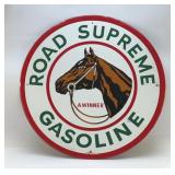 ROAD SUPREME GASOLINE METAL SIGN 23"
