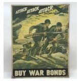 BY WAR BONDS METAL SIGN