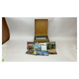 LARGE ASSORTMENT VTG TRAVEL POSTCARDS IN BOX