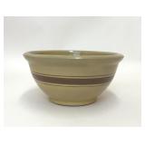 VTG YELLOW WARE MIXING BOWL BROWN STRIPE