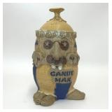 1974 BILL BROWN CANDY MAN FOLK POTTERY FACE JAR