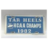 TAR HEELS NCAA 1982 CHAMPS LICENSE TAG