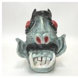BEN WATFORD 2019 SIGNED FOLK ART POTTERY FACE JUG