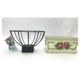 PLANTER BASKET & HANDPAINTED PLANTER BOX