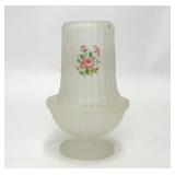 VTG WESTMORELAND FROSTED FLORAL FAIRY LAMP