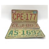 NC LICENSE TAGS, 1975, 1973, 1971