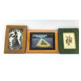 3 SMALL ART PIECES FRAMED 8"