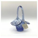 1986 FENTON ART GLASS, BARRED OVAL BASKET
