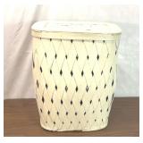 25 x 20 x 13"  vintage Hawkeye woven wooden hamper