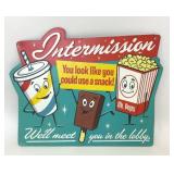 VTG STYLE INTERMISSION SNACK METAL SIGN