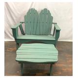 Real wood Adirondack loveseat and table patio/deck