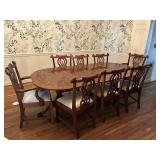 BAKER MAHOGANY DINING TABLE AND CHAIRS