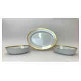 CHAMBERLAIN HOME ACCENTS PLATTER & 2 OVAL BOWLS