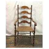 VTG LADDERBACK CHAIR WITH WOVEN RUSH SEAT