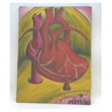 OIL ON CANVAS, HEART PAINTING