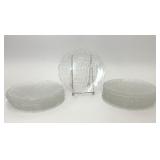 VTG 14 CLEAR GLASS SKRUF SWEDEN CHEESE PLATES